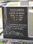 DOUGLAS Aletta Catherina nee V.D. NEST 1938-1969