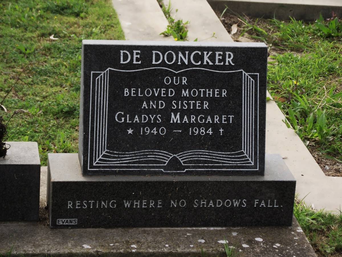 DONCKER Gladys Margaret, de 1940-1984