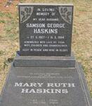 HASKINS Samson George 1927-1984 & Mary Ruth 1926-2008