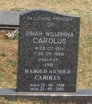 CAROLUS Harold Arnold 1908-2002 & Dinah Willemina 1911-1989