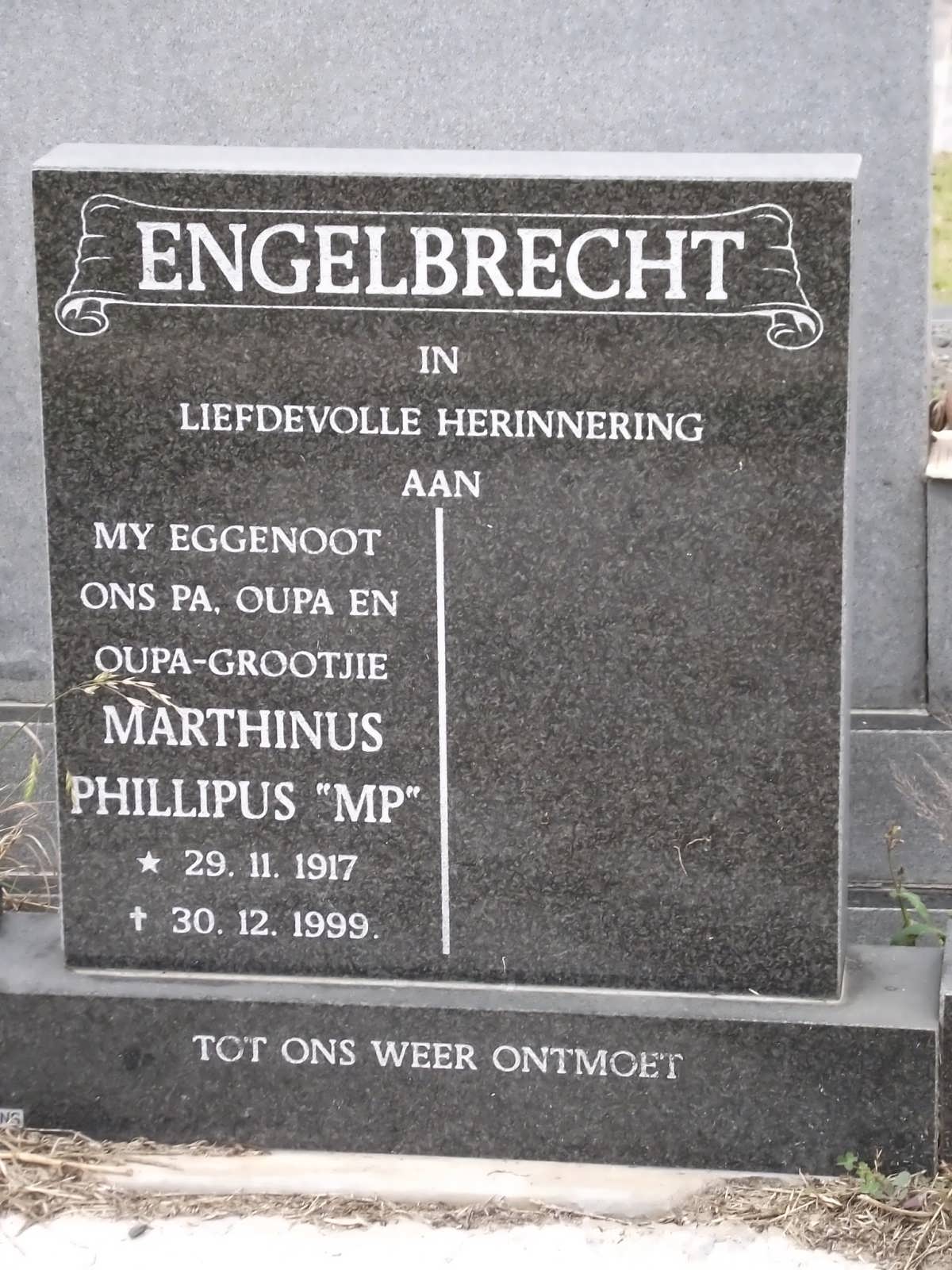 ENGELBRECHT Marthinus Phillipus 1917-1999