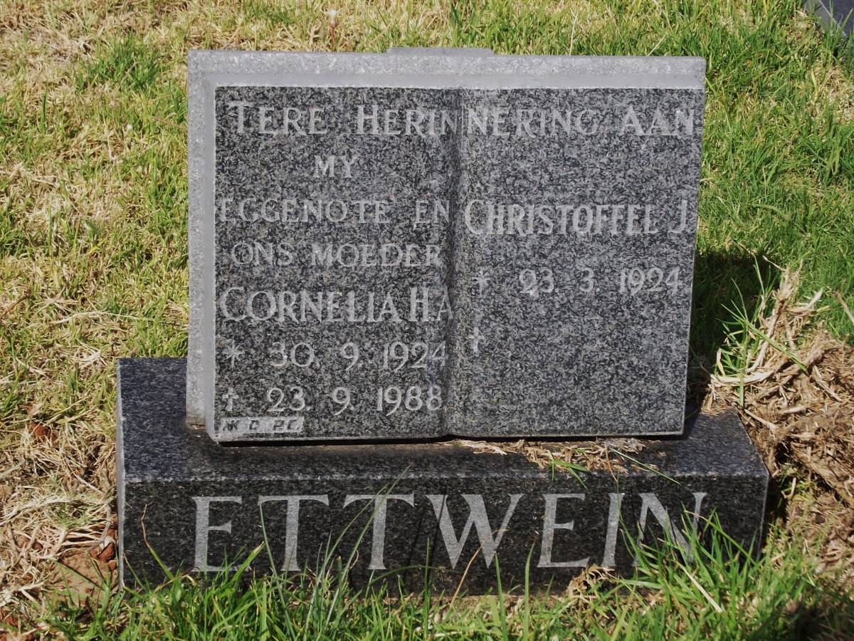 ETTEIN Christoffel J. 1924-1995 & Cornelia H.A. 1924-1988