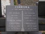 FERREIRA Petrus Christoffel 1908-1982 & Marilda Annie Christina 1914-2003