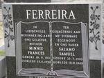 FERREIRA Salmo Samuel 1910-1969 & Minnie Frances 1911-1993