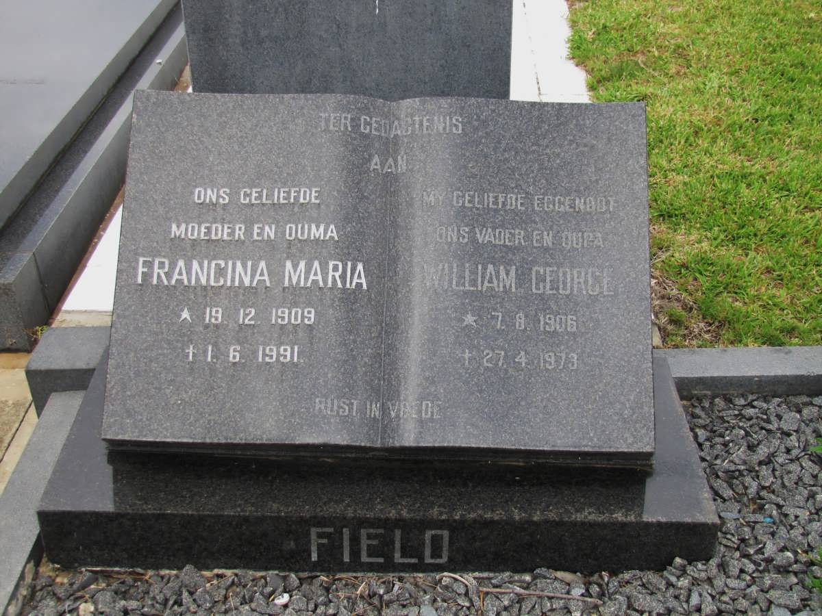 FIELD William George 1906-1973 Francina Maria 1909-1991