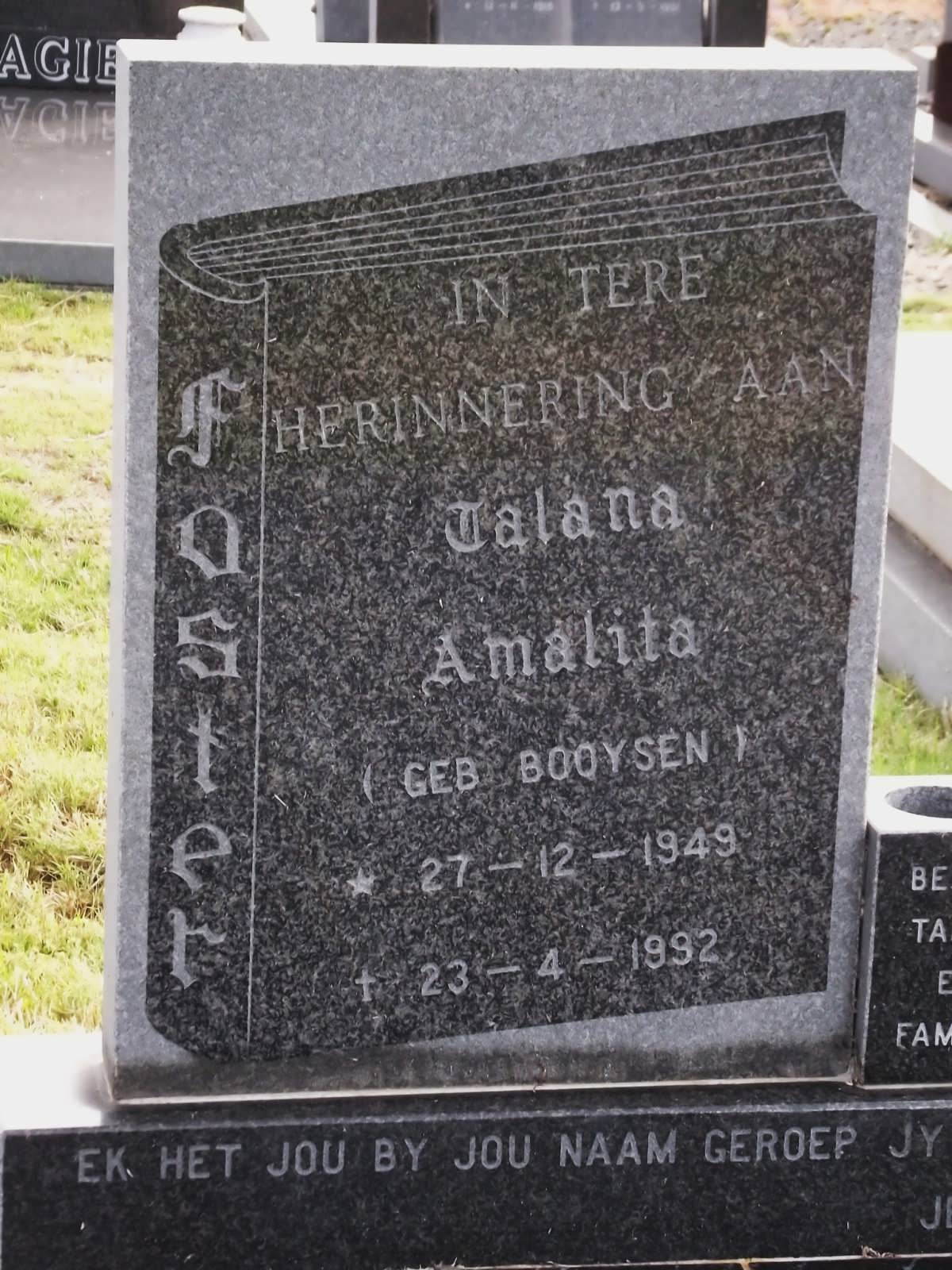 FOSTER Talana Amalita nee BOOYSEN 1949-1992