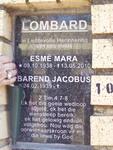 LOMBARD Barend Jacobus 1939- & Esme Mara 1938-2010