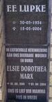 LUPKE F.F. 1934-2004 :: MARX Elsie Dorothea 1941-2004