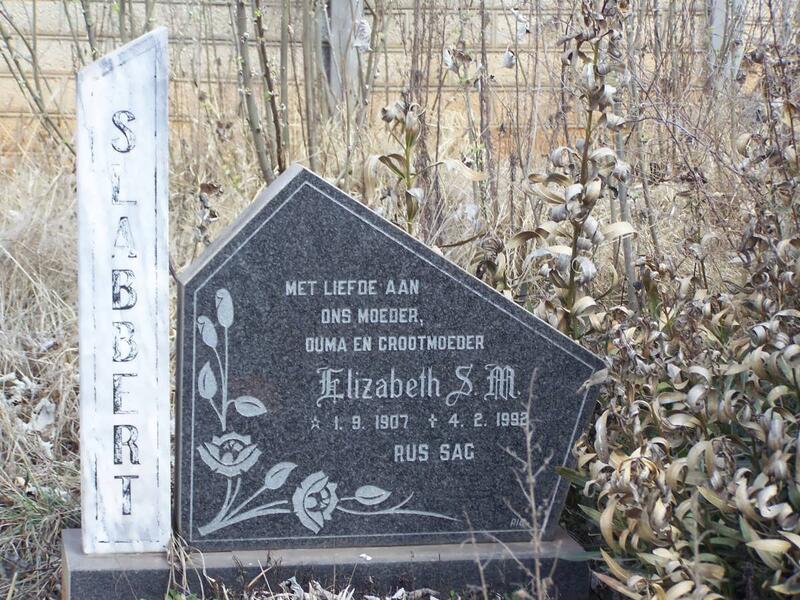 SLABBERT Elizabeth S.M. 1907-1992