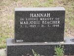 HANNAH Marjorie Beacher 1925-1998