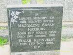 HARBOUR Magdalene Susan 1938-1961 :: KLEINVELDT Edgar -1958