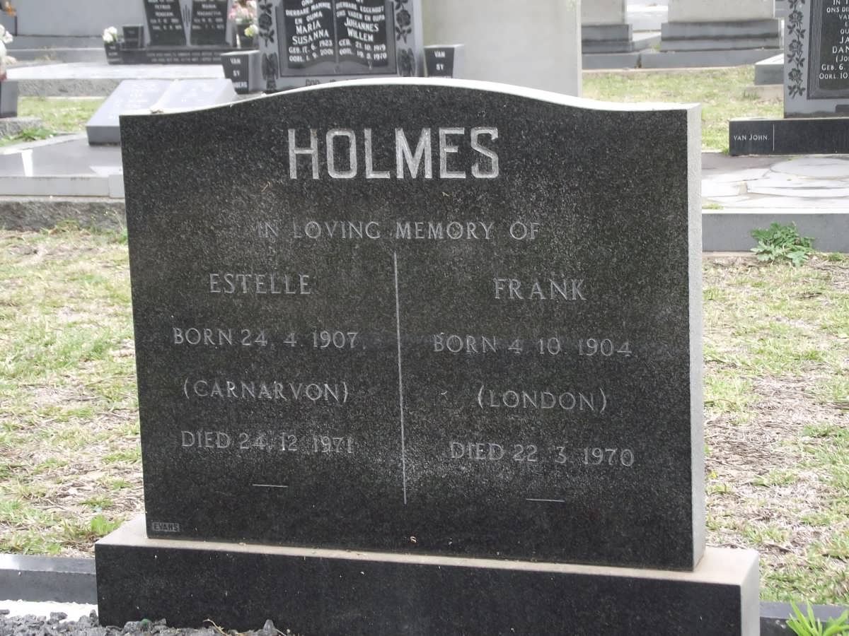 HOLMES Frank 1904-1970 & Estelle 1907-1971
