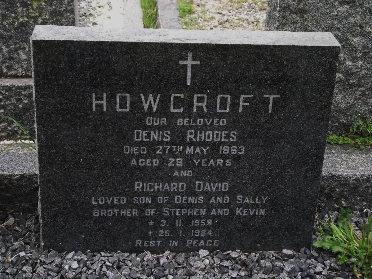 HOWCROFT Denis Rhodes -1963 :: HOWCROFT Richard David 1959-1984