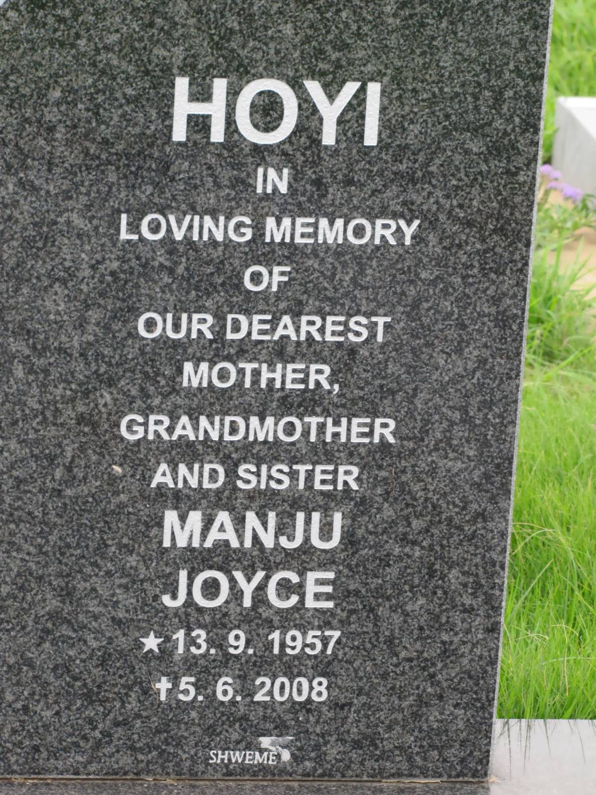 HOYI Manju Joyce 1957-2008