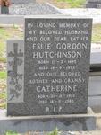 HUTCHINSON Leslie Gordon 1895-1973 & Catherine 1902-1985