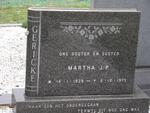 GERICKE Martha J.P. 1939-1975