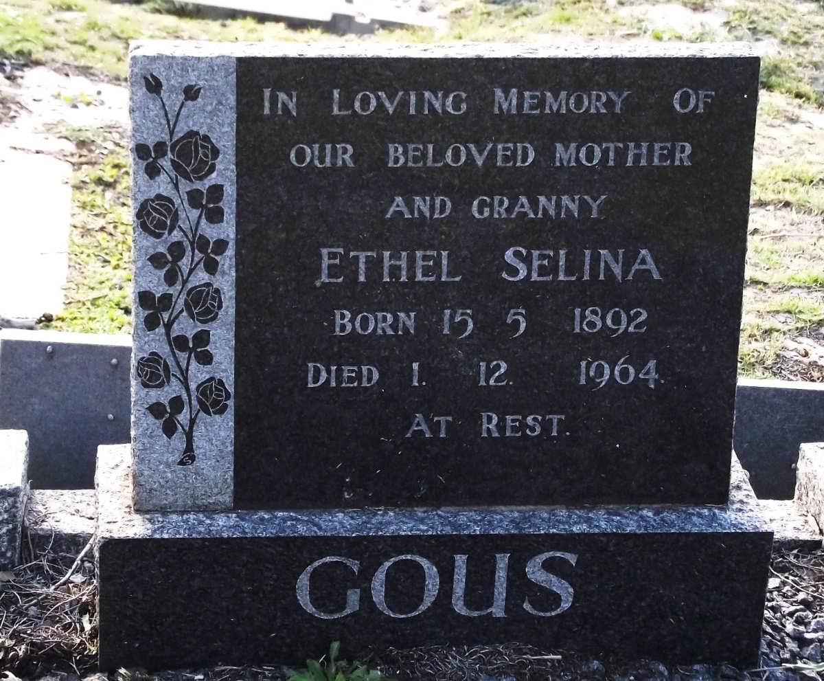 GOUS Ethel Selina 1892-1964