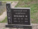 GOUWS Benjamin M. 1925-1978
