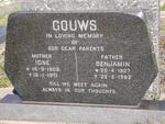 GOUWS Benjamin 1907-1962 & Ione 1909-1971