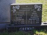 GREWAR Norman Mackenzie 1924-1998 & Susan Elizabeth 1935-1994