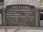 GREYLING Johan Berend Le Grange 1916-1975 :: GREYLING Cornelia Gertruda nee BEZUIDENHOUT 1931-1991