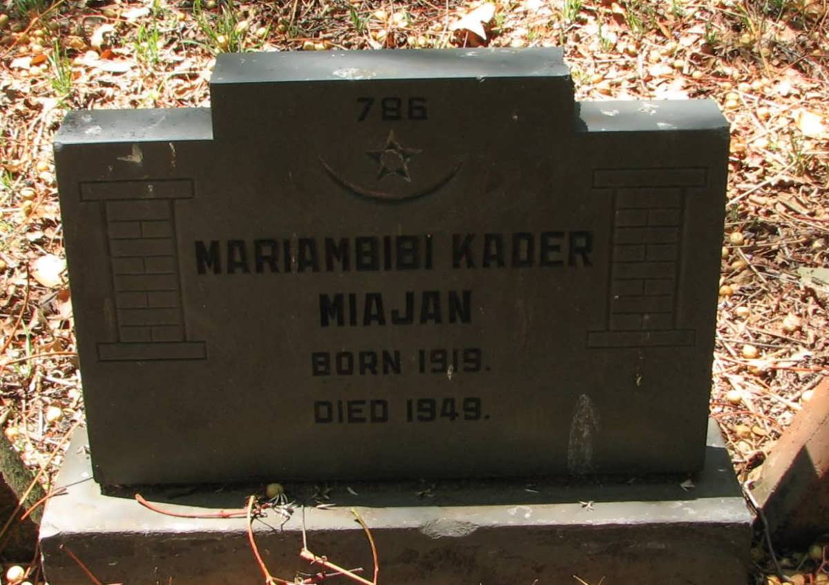 MIAJAN Mariambibi Kader 1919-1949