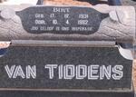 TIDDENS Birt, van 1931-1982