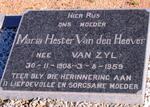 HEEVER Maria Hester, van den nee VAN ZYL 1908-1959