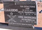 CLAASSENS Jacob Wasserfall 1902-1981 & Anna Magdalena Petronella 1904-1985
