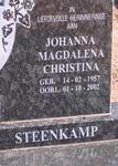 STEENKAMP Johanna Magdalena Christina 1957-2002