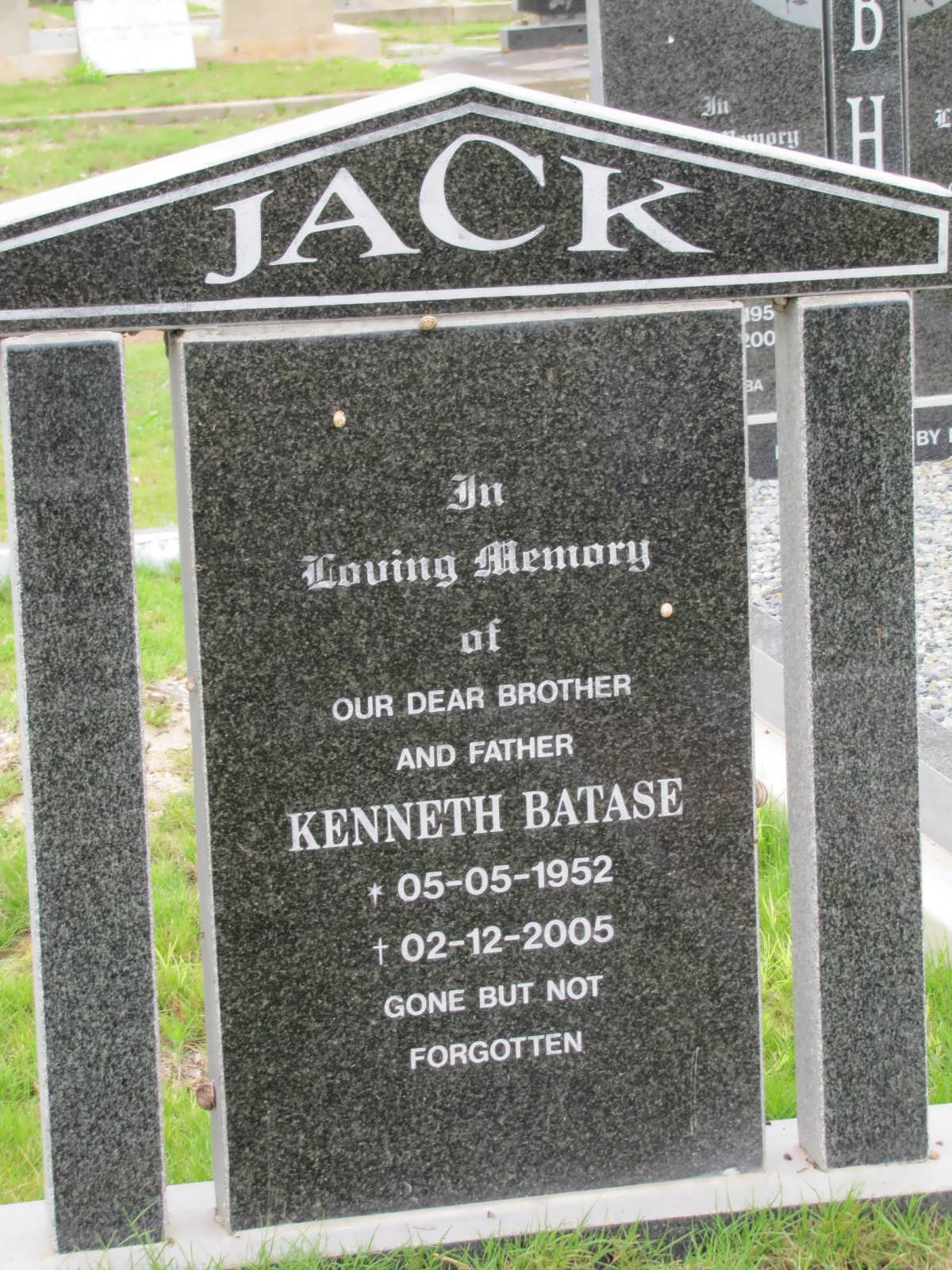 JACK Kenneth Batase 1952-2005