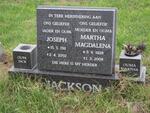 JACKSON Joseph 1911-2002 & Martha Magdalena 1928-2008