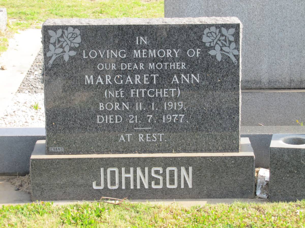 JOHNSON Margaret Ann nee FITCHET 1919-1977