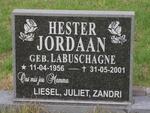 JORDAAN Hester nee LABUSCHAGNE 1956-2001