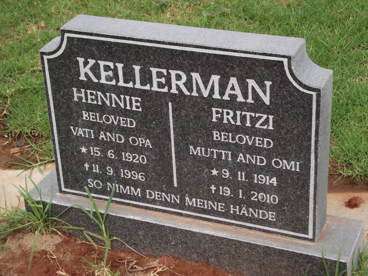 KELLERMAN Hennie 1920-1996 & Fritzi 1914-2010