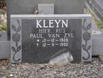 KLEYN Paul Van Zyl 1928-1992