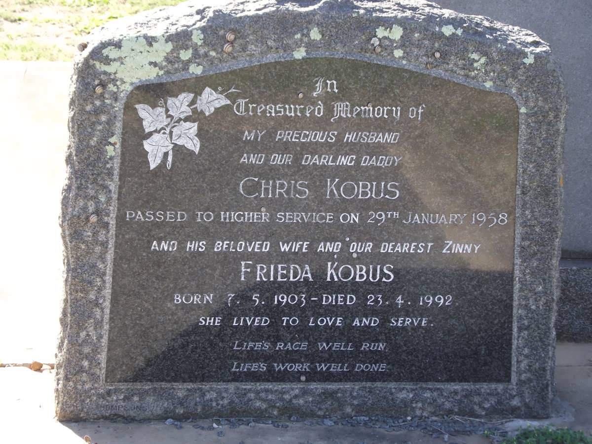 KOBUS Chris -1958 & Frieda 1903-1992