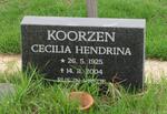 KOORZEN Cecilia Hendrina 1925-2004