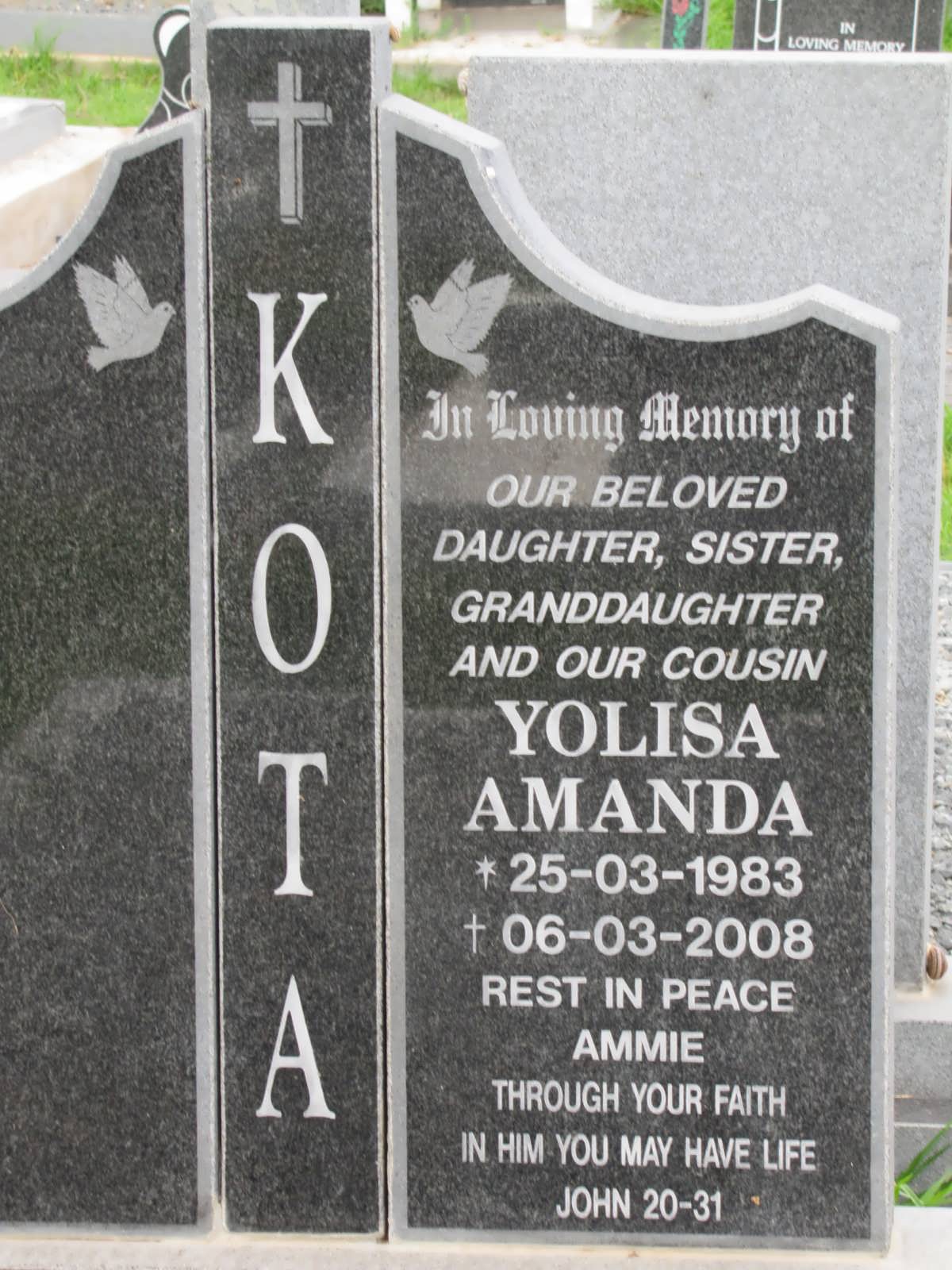KOTA Yolisa Amanda 1983-2008