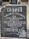 KOTZE Johanna Hendrina Wilhelmina nee KINGHORN 1923-1960