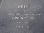 KRIEL Desmond Vinicius 1953-1987