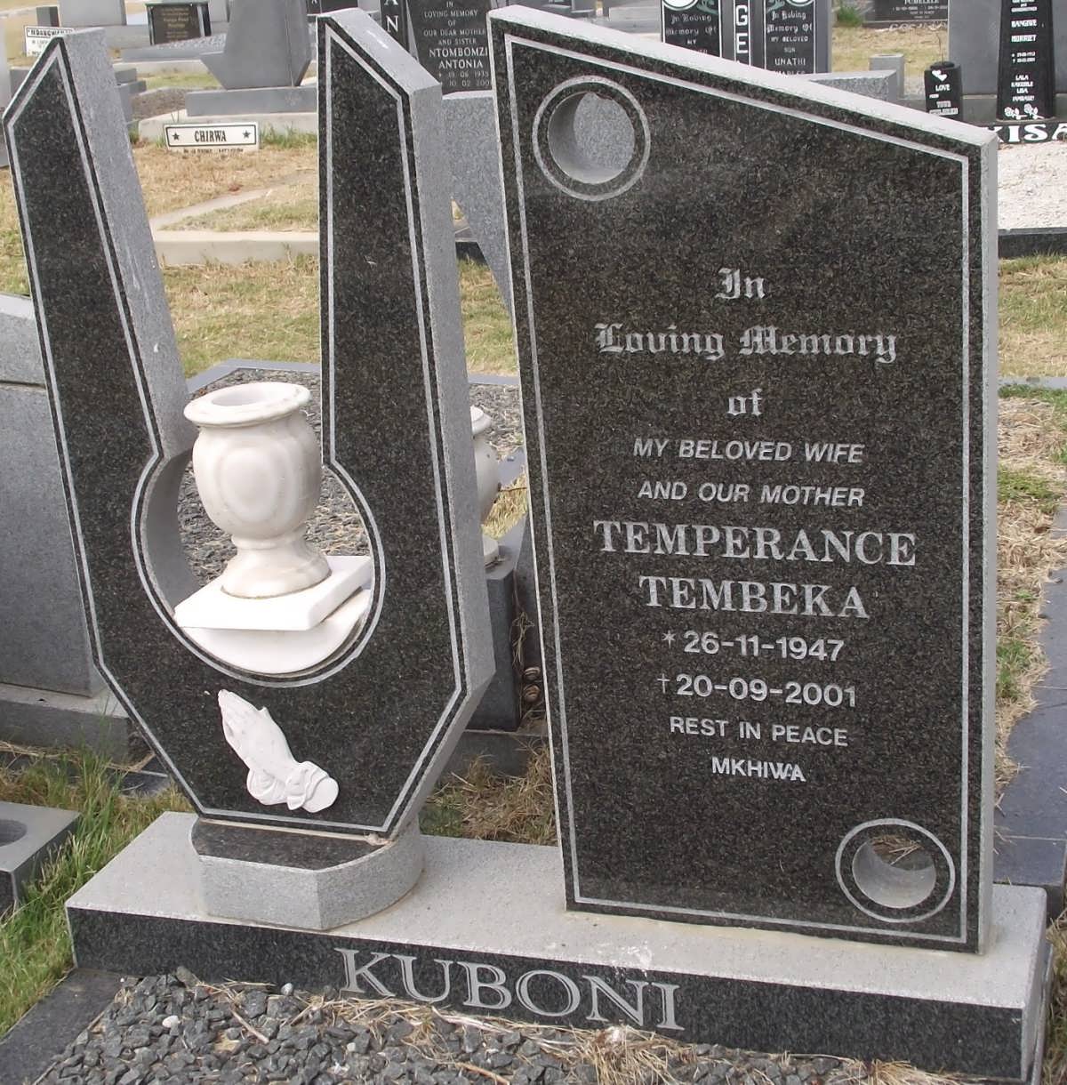 KUBONI Temperance Tembeka 1947-2001