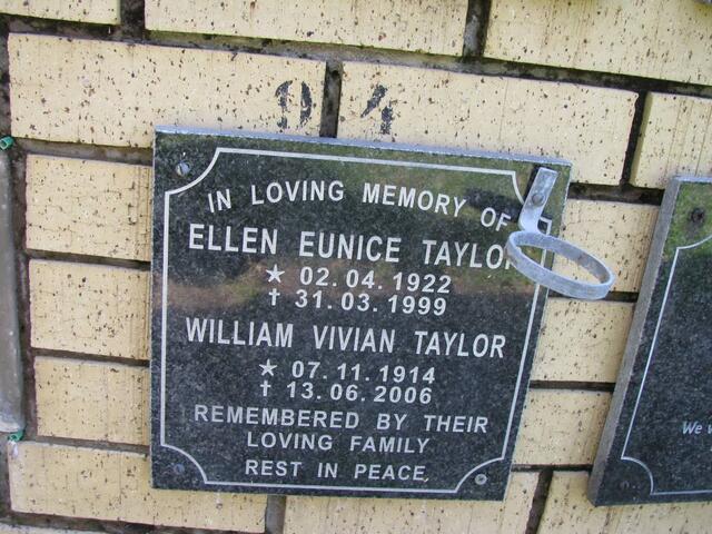 TAYLOR William Vivian 1914-2006 & Ellen Eunice 1922-1999