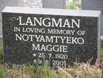 LANGMAN Notyamtyeko Maggie 1920-2005