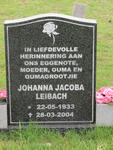 LEIBACH Johanna Jacoba 1933-2004