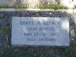 LEPAGE Beryl M. nee BONDE, von -1956