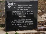 LOURENS Hendrik J. 1926-1962 & Christina M. 1929-2006