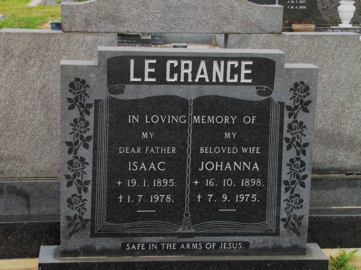 GRANGE Isaac, le 1895-1978 & Johanna 1898-1975