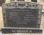 SCHRODER Gerhardus Martinus 1907-1988 & Anna Elizabeth 1907-1974
