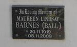BARNES Maureen Lindsay nee BALL 1919-2009